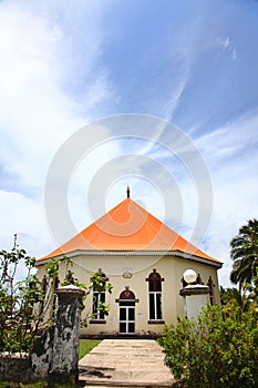 Papetoai Protestant Church in the town of Papeto`ai, island of Moorea, French Polynesia, South Pacific