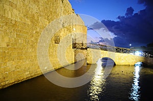 Paphos fort in night
