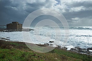 Paphos harbour - thunderstorm and wind