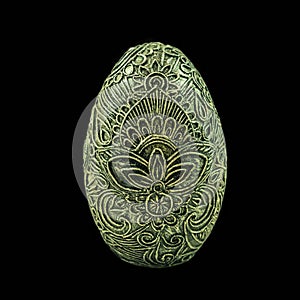 papier-mache decoration egg with a pattern