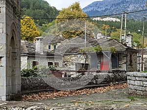 Papigo village in ioannina perfecture greece traditional greek village in autumn