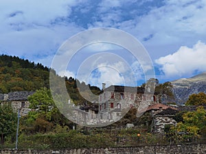 Papigo village in ioannina perfecture greece traditional greek village in autumn