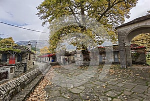 Papigo village in ioannina perfecture greece traditional greek village in autumn