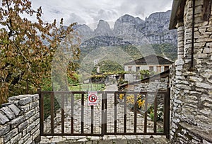 Papigo village in ioannina perfecture greece traditional greek village in autumn