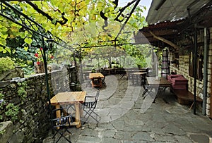 Papigo village in ioannina perfecture greece traditional greek village in autumn