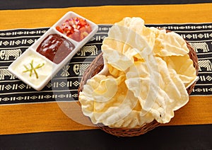 Pappadums And Condiments