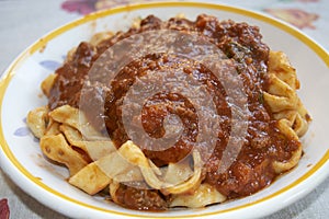 Pappardelle with wild boar rag