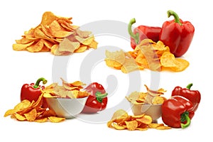 Paprika chips and some red bell peppers