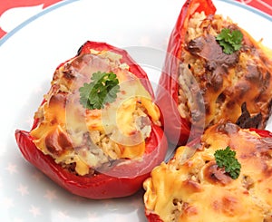 Paprika filled with minced meat