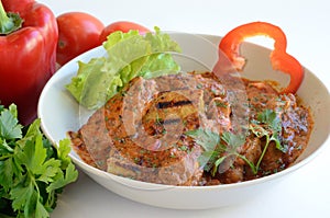 Paprikash and vegetables