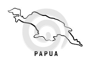 Papua island simple outline map