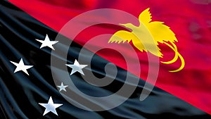 Papua New Guinea flag. 3d illustration