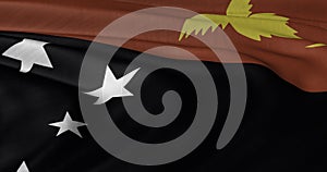 Papua New Guinea flag fluttering in light bre