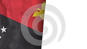 Papua New Guinea flag isolated on white with copyspace