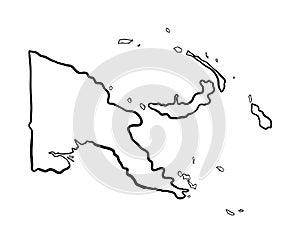 Papua New Guinea - Hand-Drawn Map lllustration