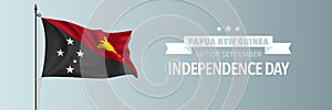 Papua New Guinea happy independence day greeting card, banner vector illustration