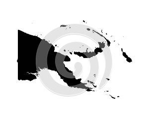 Papua New Guinea Map. Papua New Guinean Country Map. Black and White PNG National Nation Geography Outline Border Boundary Territo