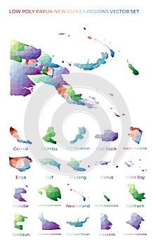 Papua New Guinean low poly regions. photo