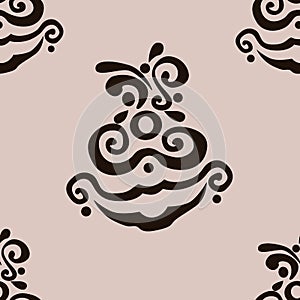 The Papuan pattern on a coffee background