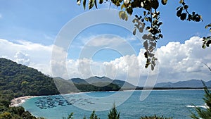 Papuma beach with the cloud at jember ambulu