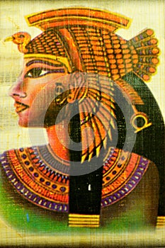 Papyrus Egyptian Queen Cleopatra, a famous woman of antiquity.