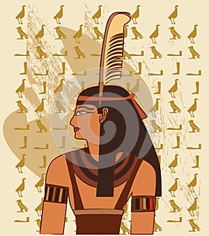 Papyrus with elements of egyptian ancient history