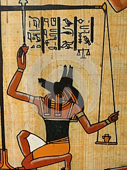 Papyrus with elements of egyptian ancient history