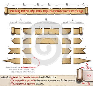 Papyrus Tittle Scroll Tags -  Building Kit