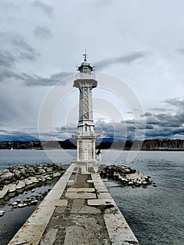 Paquis lighthouse, Geneva photo