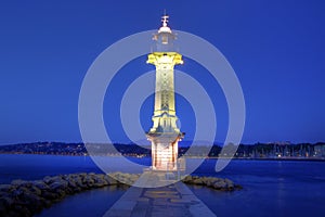 Paquis Lighthouse, Geneva, Switzerland photo