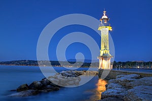 Paquis Lighthouse, Geneva, Switzerland photo