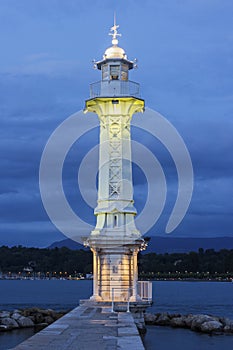 Paquis Lighthouse in Geneva in Switzerland