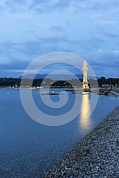 Paquis Lighthouse in Geneva in Switzerland photo