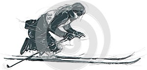 Para Cross-Country Skiing. Para Sport and Movement. An hand draw