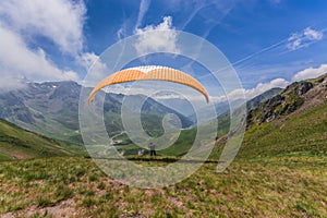 Para glider taking off