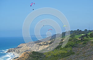 Para-gliders, Torrey Pines Golf Course, California photo