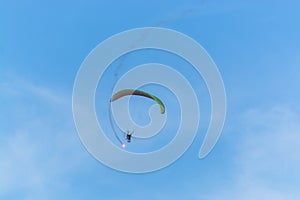 Para motor glider flying and fire work