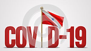 Para realistic 3D flag and Covid-19 illustration.