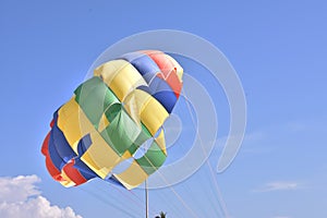 Para sailing in these beautiful parachute in goa India