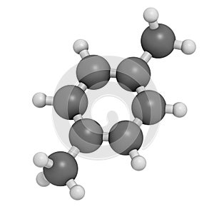 Para-xylene (p-xylene) aromatic hydrocarbon molecule