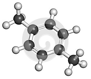 Para-xylene (p-xylene) aromatic hydrocarbon molecule photo