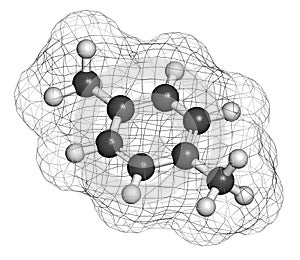 Para-xylene (p-xylene) aromatic hydrocarbon molecule