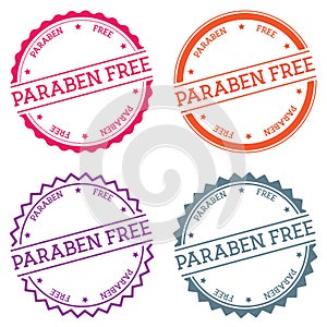 Paraben free badge isolated on white background.