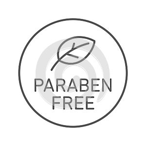 Paraben free icon cosmetic vector label