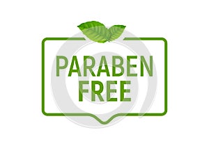 Paraben free label icon. Natural symbol chemical no gmo paraben stamp for cosmetic, organic eco icon photo