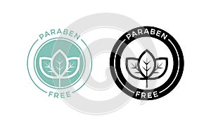 Paraben free leaf icon cosmetic vector label