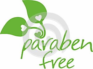 Paraben free leaf icon  label