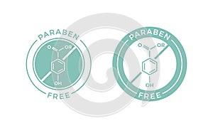 Paraben free skincare cosmetic vector label icon