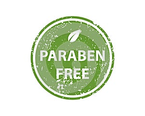 Paraben free stamp vector texture. Rubber cliche imprint. Web or print design element for sign, sticker, label.