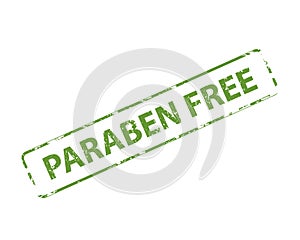 Paraben free stamp vector texture. Rubber cliche imprint. Web or print design element for sign, sticker, label.